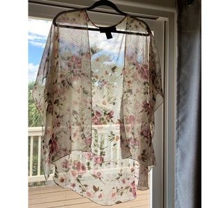 White Floral Kimono size-L